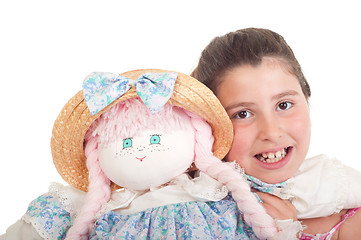 Image showing Little girl with doll