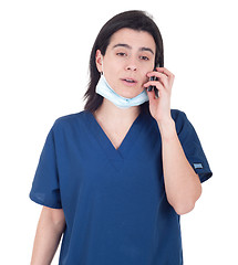 Image showing Doctor talking on the phone