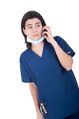 Image showing Doctor talking on the phone