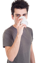 Image showing Man having coffee