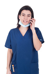 Image showing Doctor talking on the phone