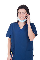 Image showing Doctor talking on the phone