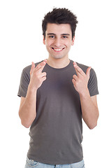 Image showing Man with crossed fingers