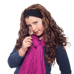 Image showing Little girl with ice cream