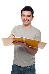 Image showing Man studying with dossier