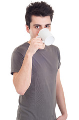 Image showing Man having coffee