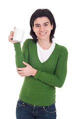 Image showing Woman holding mug