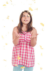 Image showing Girl with falling chips