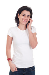 Image showing Casual woman on the phone