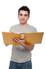 Image showing Man studying with dossier