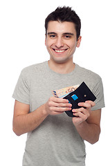 Image showing Man showing his wallet
