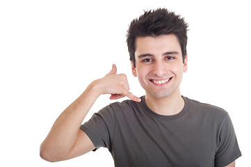 Image showing Man showing calling sign