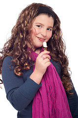 Image showing Little girl with ice cream