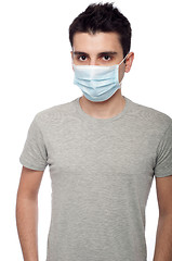 Image showing Casual man in protective mask