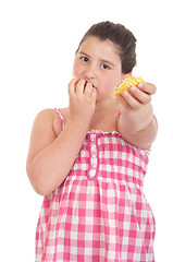 Image showing Girl offering chips