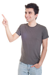 Image showing Man pointing up
