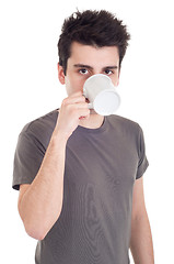 Image showing Man having coffee