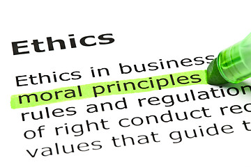 Image showing 'Moral principles' highlighted in green