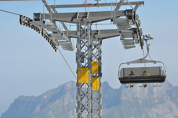 Image showing Chairlifts at Mount Titlis