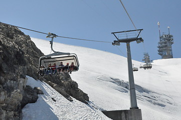 Image showing Chairlifts at Mount Titlis