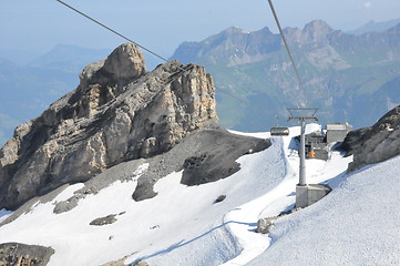 Image showing Chairlifts at Mount Titlis