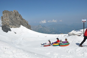 Image showing Snowtubing at Mount Titlis