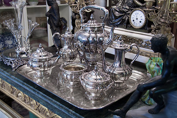 Image showing Antique silver Tea set