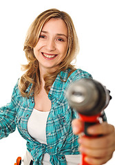 Image showing happy handywoman