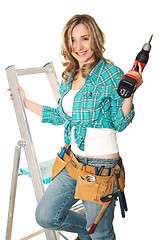 Image showing handywoman at work