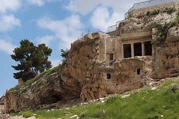 Image showing Ancient tomb of Benei Hezir in Jerusalem 