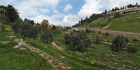 Image showing Gehenna (Hinnom) Valley near the Old City in Jerusalem