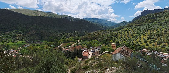 Image showing Village in mountain valley in Andalusia, Spain