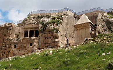 Image showing Ancient tombs of Zechariah and Benei Hezir in Jerusalem