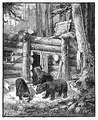 Image showing Bears sacking a lumber camp