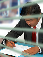 Image showing Businessman Reading a Document