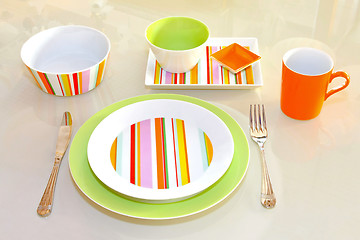 Image showing Green tableware