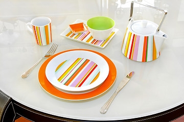 Image showing Orange tableware