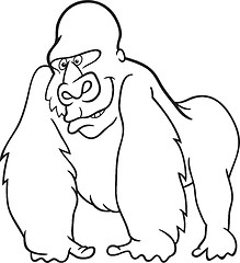 Image showing gorilla for coloring book