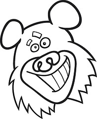 Image showing funny bear for coloring book