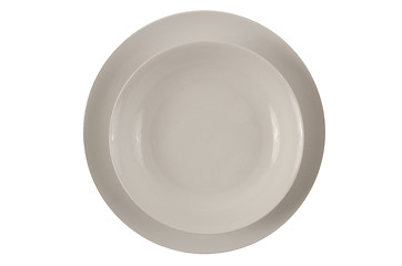 Image showing Round white plates