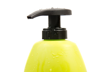 Image showing Close up of green shampoo bottle cap