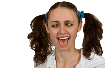 Image showing girl with pigtails shows the language