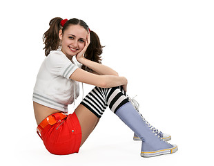 Image showing girl in striped socks