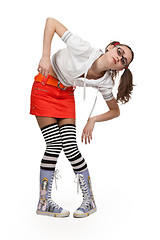 Image showing girl in striped socks