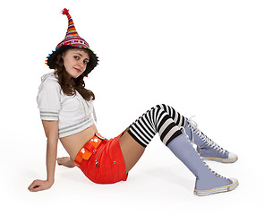 Image showing girl in striped socks