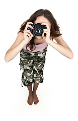 Image showing girl in khaki pants photographed