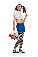 Image showing girl in striped socks