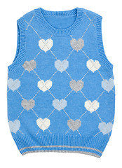 Image showing baby blue knitted vest