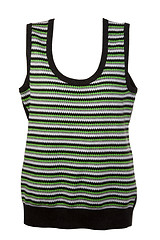 Image showing warm waistcoat with green stripes