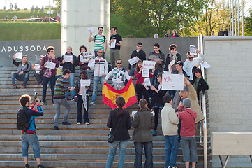 Image showing Tallinn, Estonia - 21 may, 2011: Spain's pre-election protest ban in Tallinn, Estonia